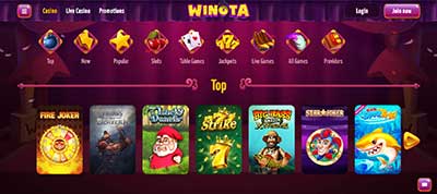 Winota Casino Game Page