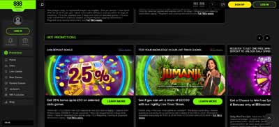 888 Casino Bonus Page