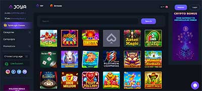 Joya Casino Game Page