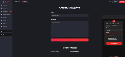 1Red Casino Support Page