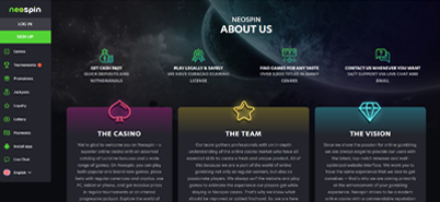 Neospin Casino About Us Page