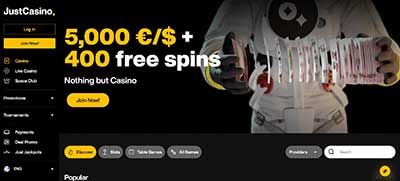 Just Casino Home Page