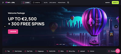 BetandPlay Casino Home Page