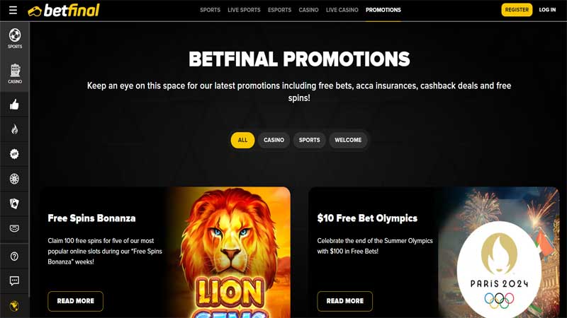 Betfinal Casino Promotions