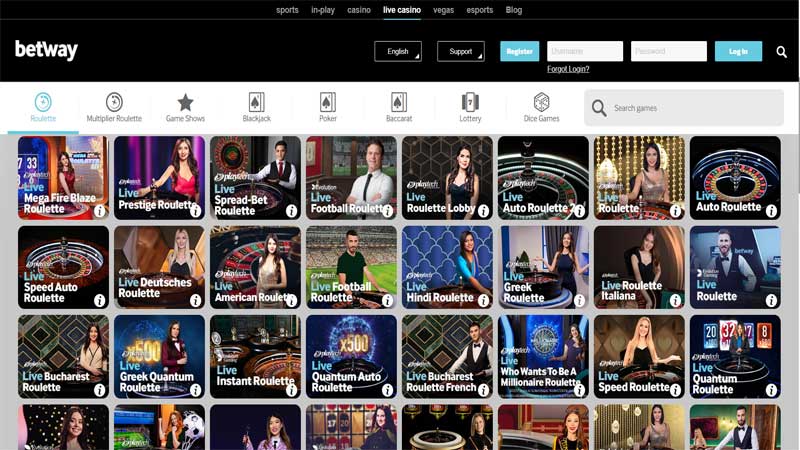 Betway Casino Live Games