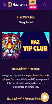 Haz Casino Mobile VIP Program