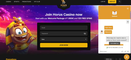 Horus casino chat support