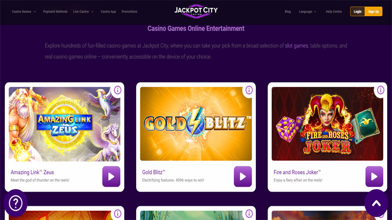 Jackpotcity Casino Games