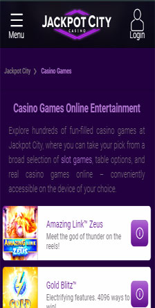 Jackpotcity Casino Mobile Games