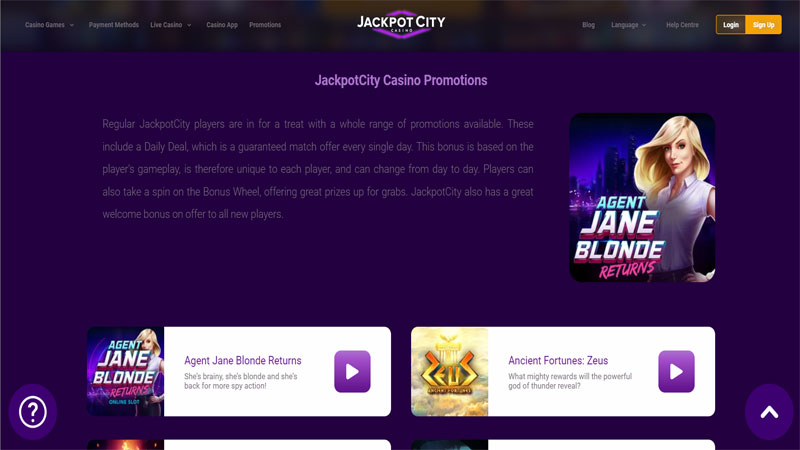 Jackpotcity Casino Promotions