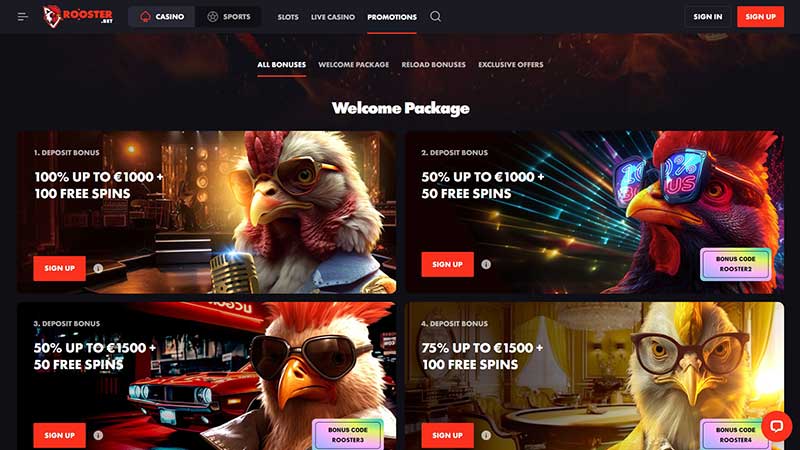 Rooster.bet Casino Bonuses