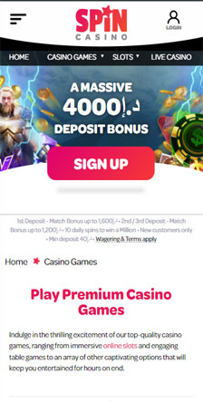 Spin Casino Mobile Games