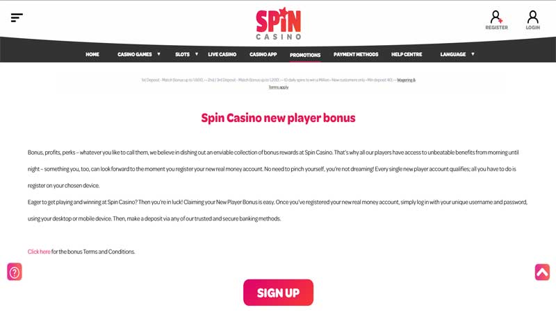 Spin Casino Promotions