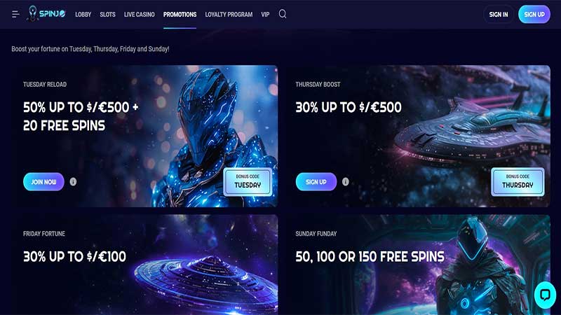 Spinjo Casino Bonuses