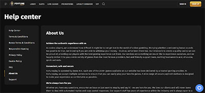 Fortune Play About Us Page