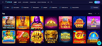 Spinjo Casino Games Selection