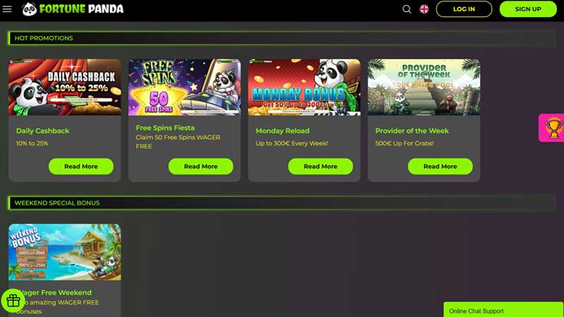 Fortune Panda Casino Bonuses