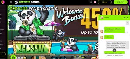 Fortune Panda casino chat support