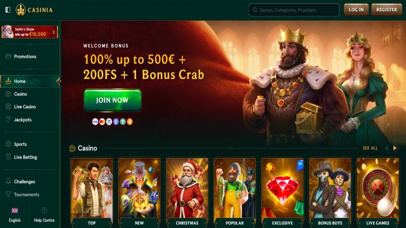 Casinia Casino Desktop Version