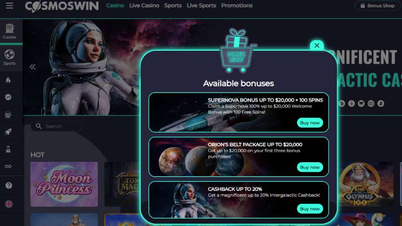 Cosmoswin casino bonus