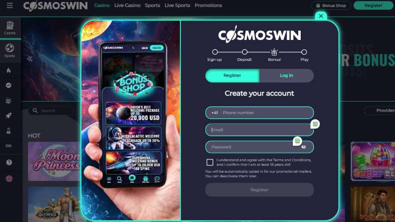 Cosmoswin registration