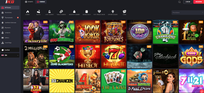 Page des jeux de casino 1Red